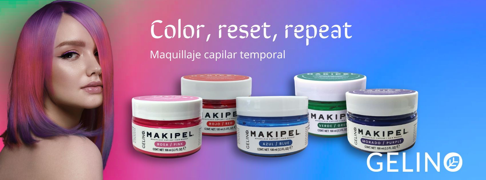 Makipel Rosa 100ml - Maquillaje temporal para el cabello