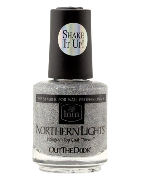 Northern Lights Plata 15ml - Top Coat de ligeros destellos holográficos plateados