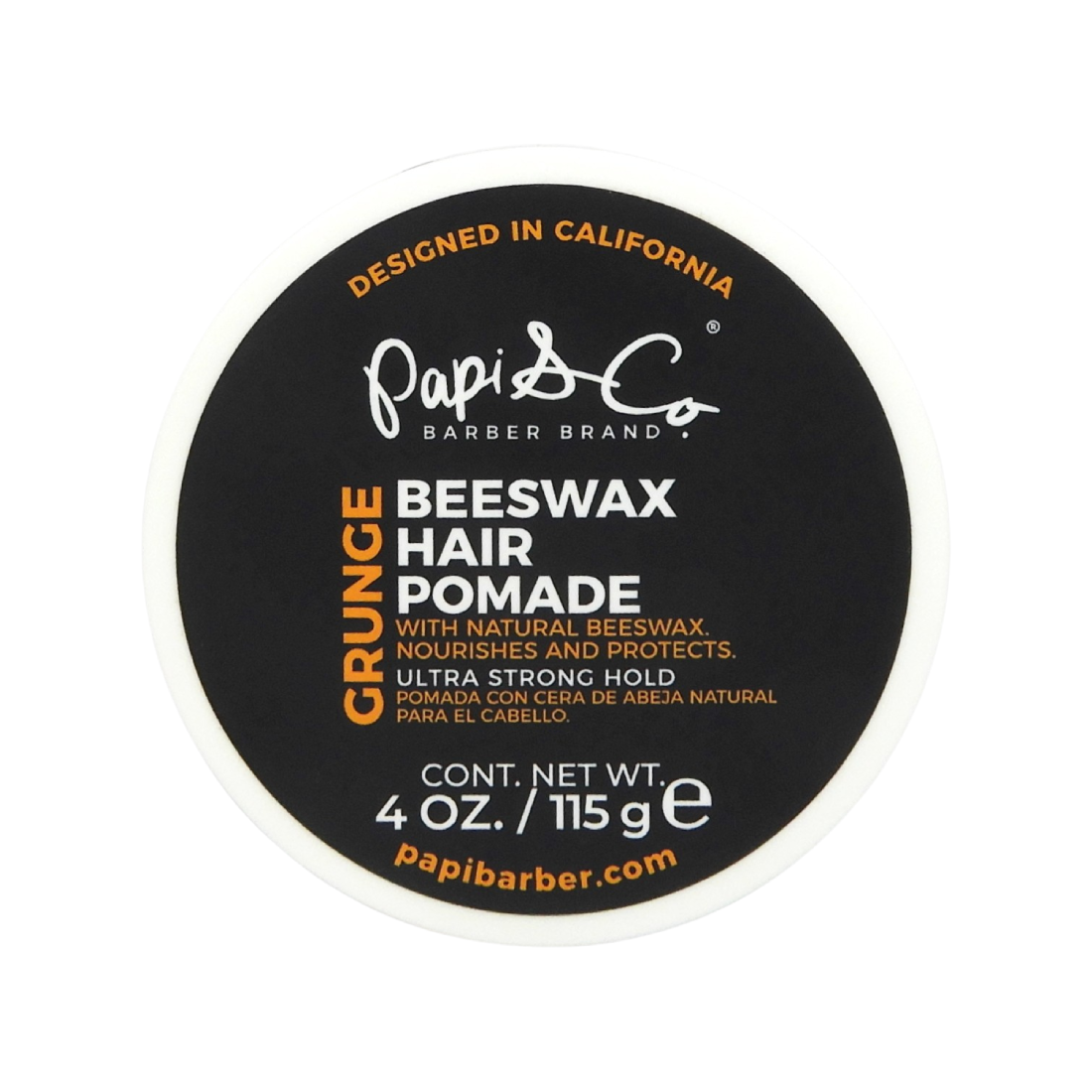 Papi & Co Grunge Beeswax Hair Pomade 115 g - Pomada con cera de abeja, fijación fuerte