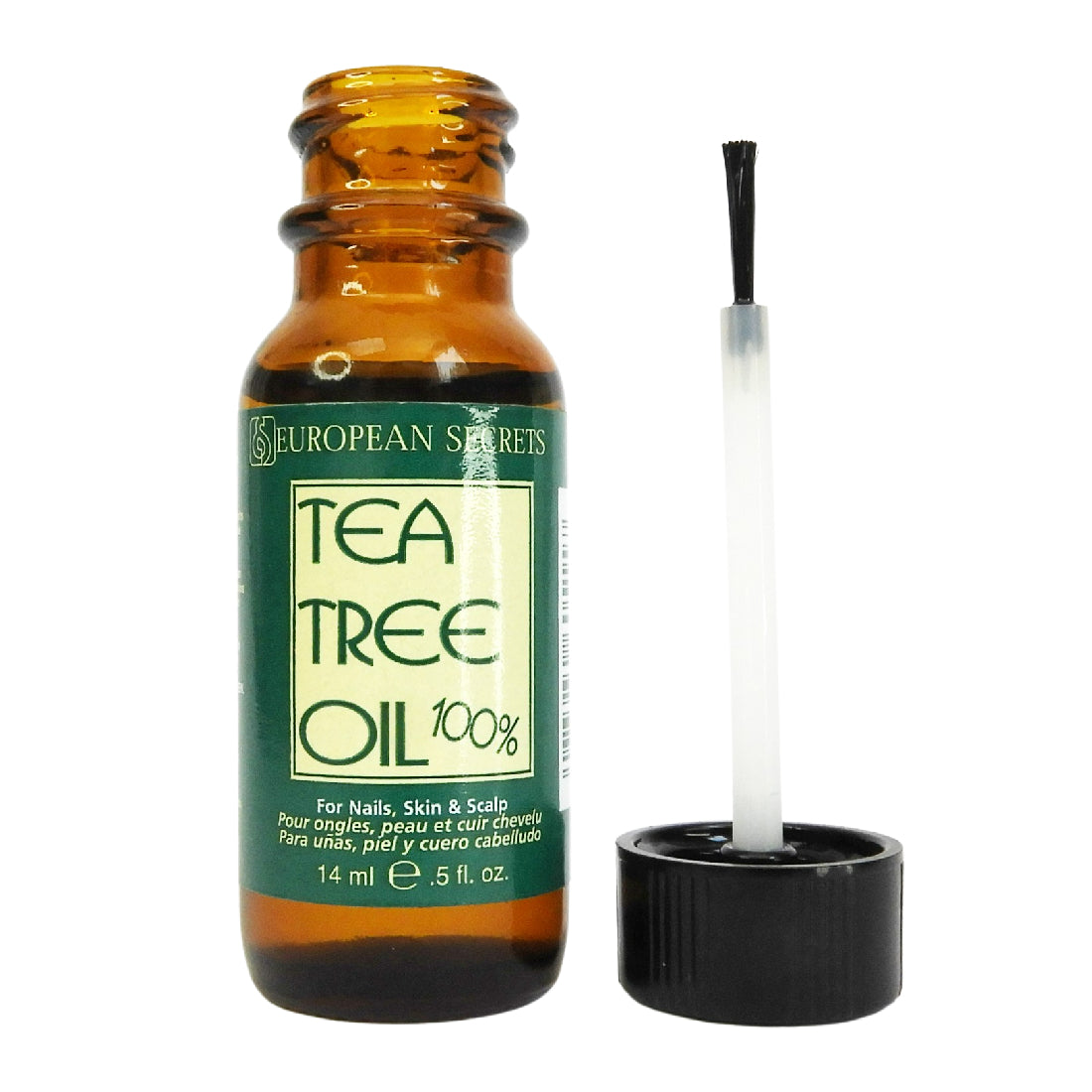 European Secrets Tea Tree Oil 100% - Para uñas, piel y cuero cabelludo