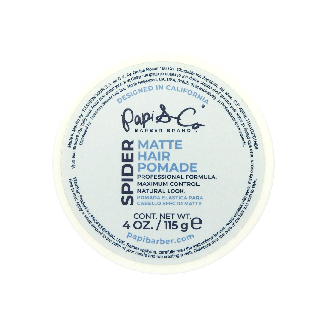 Papi & Co Spider Matte Pomade 115 g - Pomada de Telaraña efecto matte