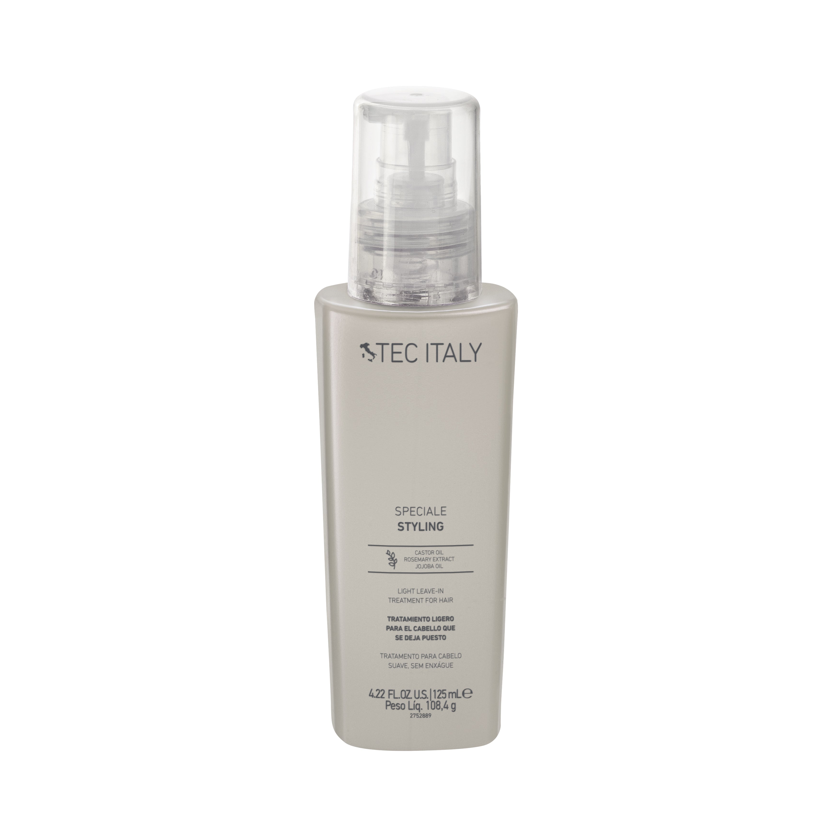 Speciale Tratamiento de sedosidad y brillo para el cabello que se deja puesto. Controla el frizz y protege de las herramientas de calor. Con protector UVA y UVB.