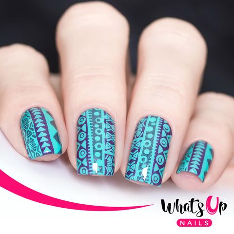 Whats Up Nails- A017 Tribal Feather Stamping Plate