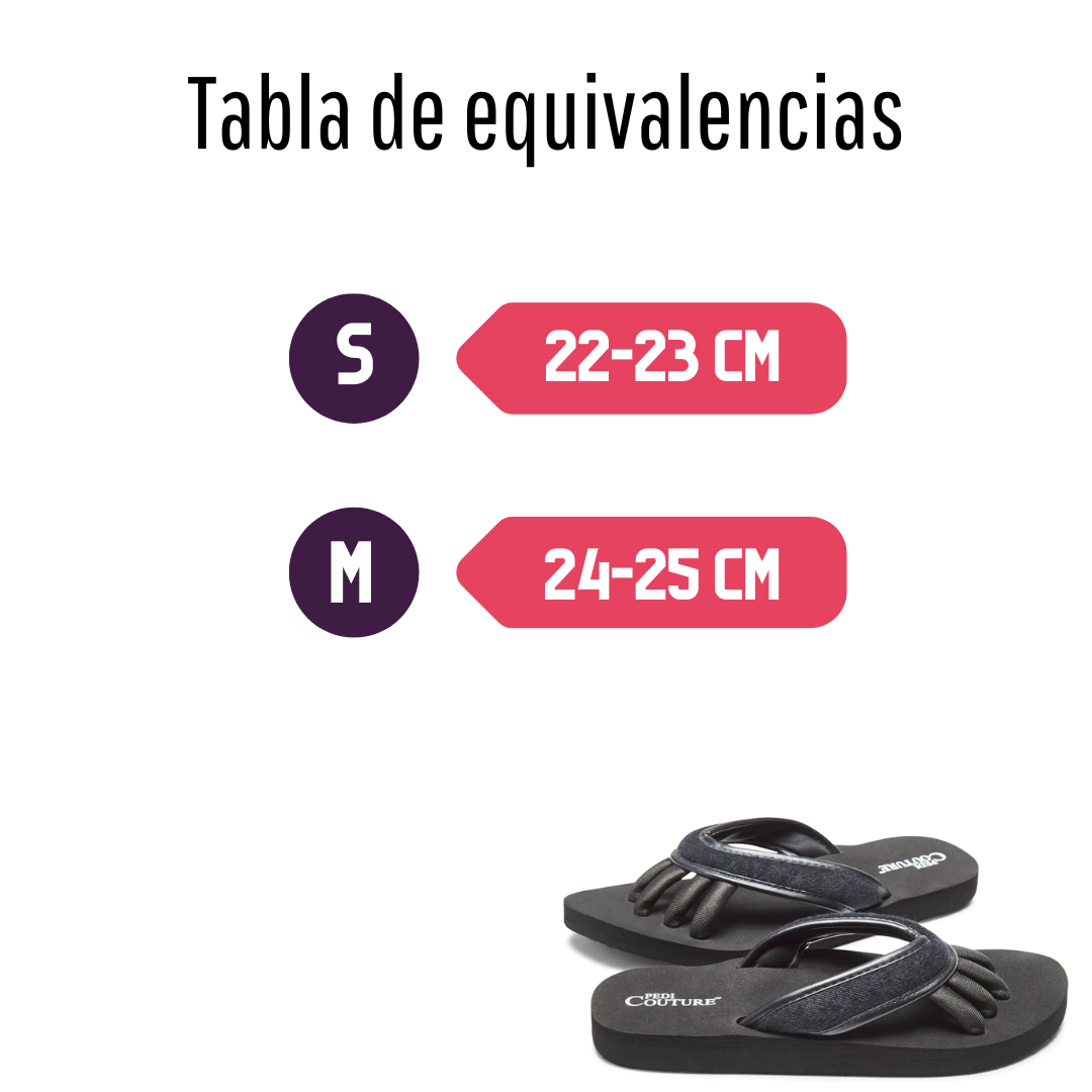 Pedi Couture Black Tamaño S – sandalia para pedicure ECO-FRIENDLY, cómodas y duraderas