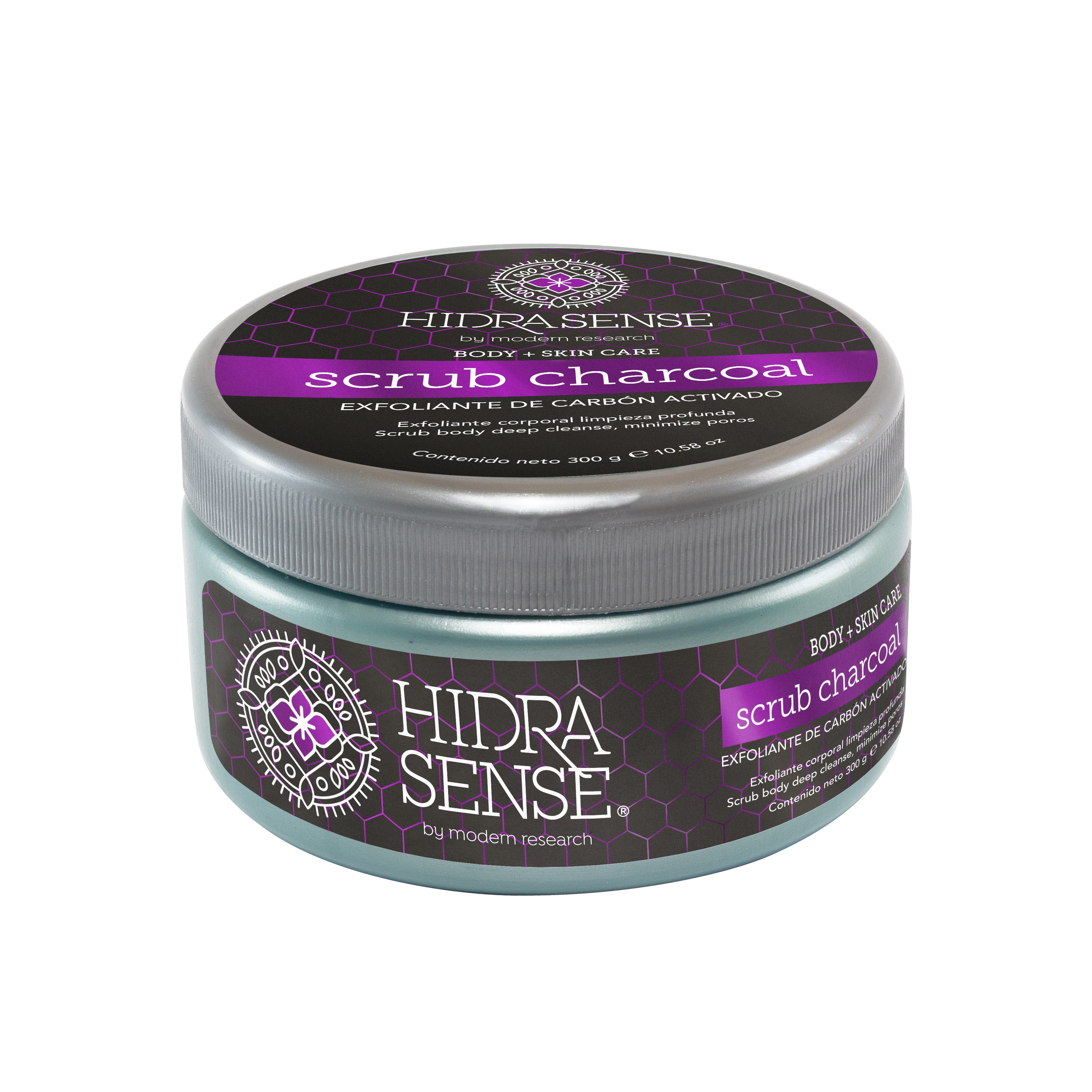 Charcoal Scrub 300gr - Exfoliante corporal de carbón activado con extracto de arnica, cacao y romero