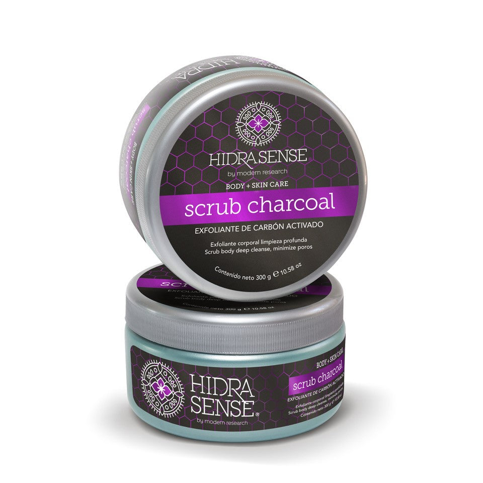 Charcoal Scrub 300gr - Exfoliante corporal de carbón activado con extracto de arnica, cacao y romero